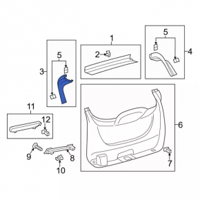 Right tailgate trim for Ford Escape MK3 13-19 gray
