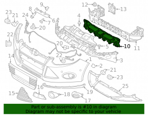 Front bumper absorber Ford Focus mk3 11-14 dorest plastic