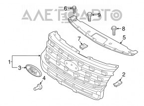 Radiator grill grill Ford Explorer 16-17 rest black
