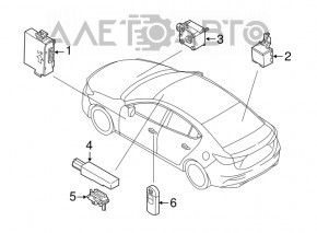 Key smart key Mazda 6 13-21 4 buttons