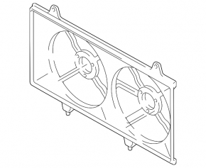 Diffuser radiator shroud bare Mazda CX-7 06-09 broken fasteners, no fragment