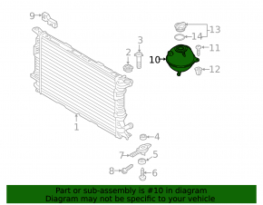 Coolant expansion tank VW Jetta 11-18 USA without cap