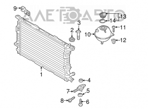 Coolant expansion tank VW Jetta 11-18 USA without cap