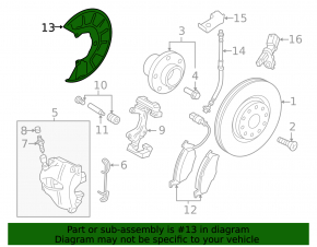 Brake Disc Cover Front Right Audi Q3 8U 15-18