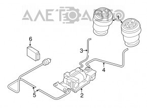 Rear right air spring BMW X5 F15 14-18 broken mount