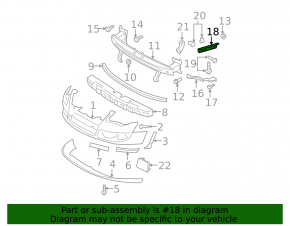 Front bumper mount, right upper, VW Passat 06-10