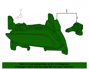 Fog lamp PTF right Buick Encore 17-19