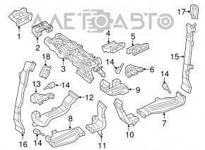 Center console air vent (2nd row) Audi Q7 16-19 black, butt