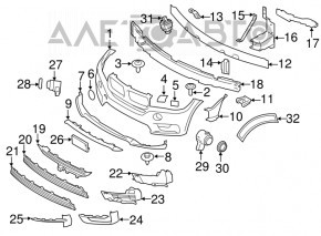 Front Bumper Air Duct Left BMW X5 F15 14-18