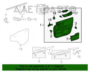 Door trim panel, front left, Lexus RX350 RX450h 10-15 black, armrest gray, type 1