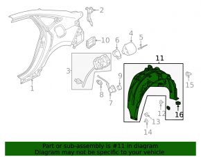Rear right mudguard Honda Civic XI FE/FL 22- 4d