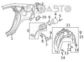 Rear right mudguard Honda Civic XI FE/FL 22- 4d
