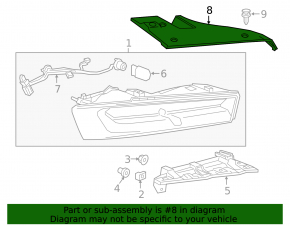Cover for left headlight Chevrolet Camaro 16- type 2