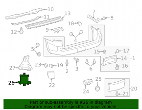 Left blind spot sensor for Lexus LX570 16-21 rest.