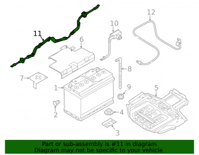 Audi Q5 8R 09-14 battery cable through the entire body