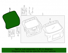 Rubber seal for the trunk door of the Infiniti JX35 QX60 13-20