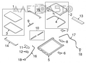 Nissan Rogue 14-20 gray panorama assembly