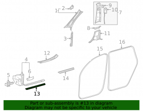 Door sill trim outer front left Mercedes W167 GLE 350 450 20-23 chrome with backlight