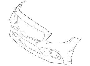 Bare front bumper for Mercedes C-class W205 300/350e/350h/400 19-21 without parking sensors