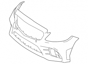 Bare front bumper for Mercedes C-class W205 300/350e/350h/400 19-21 without parking sensors