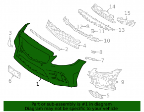 Bare front bumper for Mercedes C-class W205 300/350e/350h/400 19-21 without parking sensors