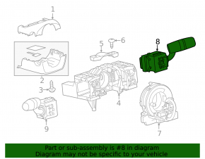 Right steering column switch for Mazda CX-9 16-23