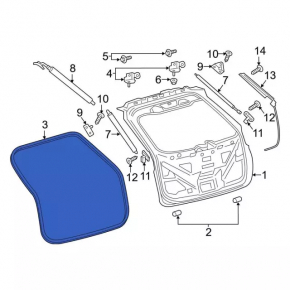 Rubber seal for tailgate Ford Edge 15-18
