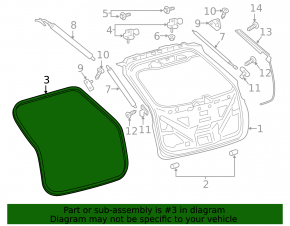 Rubber seal for tailgate Ford Edge 15-18