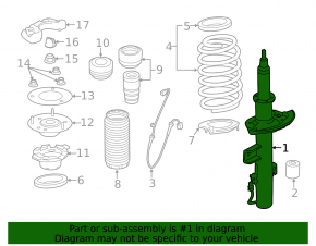 Rear right shock absorber for Land Rover Range Rover Evoque 12-18