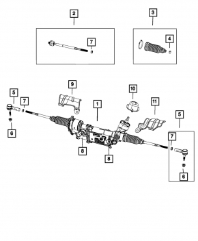 Steering rack Dodge Charger 15-20 rest RWD EPS