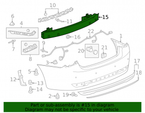 Rear bumper reinforcement Chevrolet Cruze 11-16