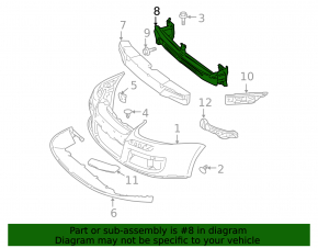 Front bumper reinforcement VW Jetta 05-09