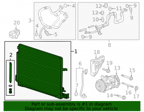 Air conditioner radiator condenser Chevrolet Camaro 16-23 6.2
