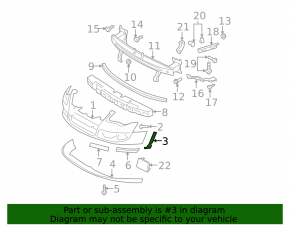 Front bumper mount left VW Passat 06-10