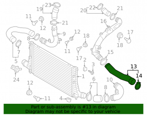 Left third intercooler pipe for VW Atlas 24-25 2.0T, rubber