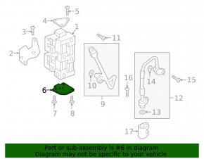 Lower bracket for the air conditioning valve block of the Audi E-Tron 19-23
