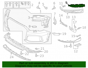 Right front bumper cap for Audi Q7 2020-2024