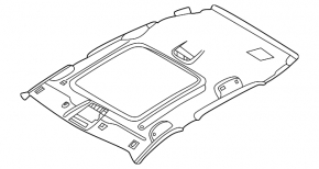 BMW X2 F39 18-23 black headliner with panoramic view