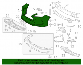 Bare front bumper Lexus RX350 RX450h 20-22 for parking sensors, without headlight washers, F-sport