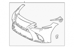 Bare front bumper for Lexus LS 18-20 pre-restoration