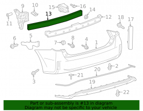 Rear Bumper Reinforcement Toyota Prius V 12-17