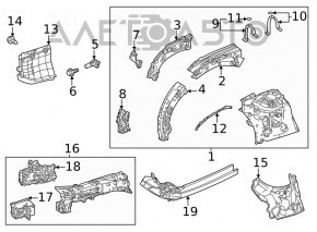Front left fender bracket Toyota Highlander 20-
