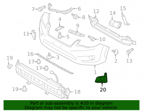 Subaru Crosstrek 16-17 right front bumper grille under fog lights