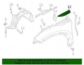 Front left fender molding Infiniti QX50 19-20
