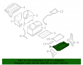 Battery tray Infiniti QX30 17-19 metal