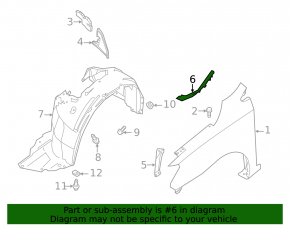 Windscreen wiper seal left Nissan Sentra 13-19
