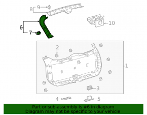 Trunk door trim right Toyota Venza 21 - black