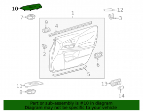 Front right window lift control trim Lexus Hs250h 10-12 wood grain, broken mount