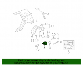 07-13 Acura MDX Fuel Door Housing