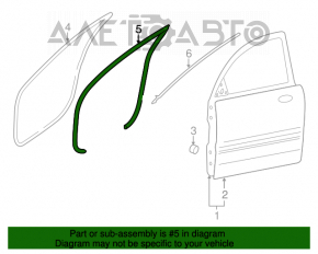Front left door seal for Hyundai Azera 12-17